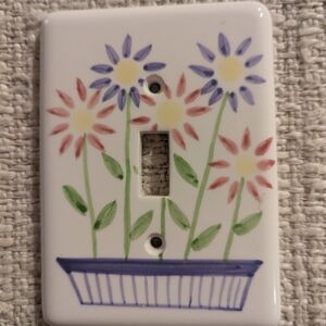 Montage Vintage Ceramic painted Floral Light Switch Cover